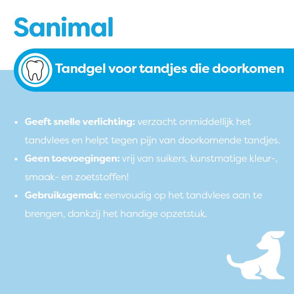 SANIMAL TANDGEL VOOR TANDJES DIE DOORKOMEN