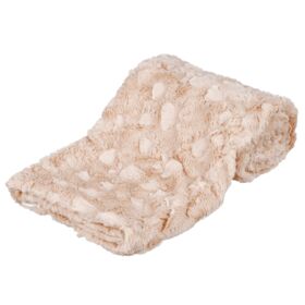 [37165] Deken Cosy, structuur-softpluche, 150x100cm beige