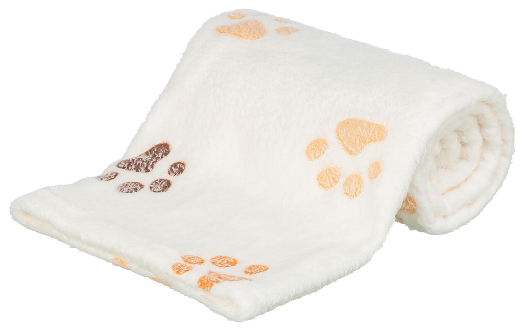 Deken Lingo, softfleece, 75x50cm wit/beige