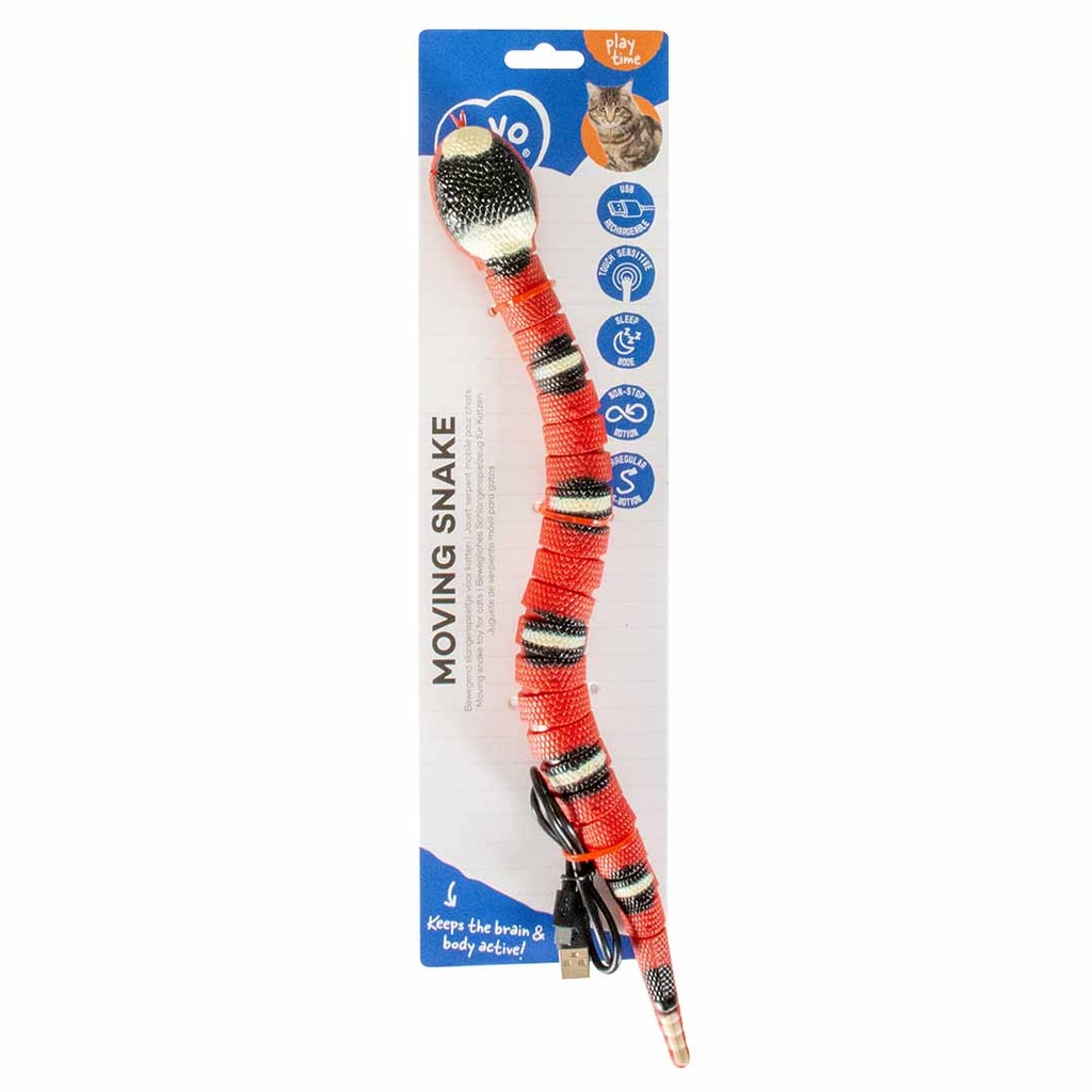 Moving snake kattenspeeltje 38x3,5x3cm rood