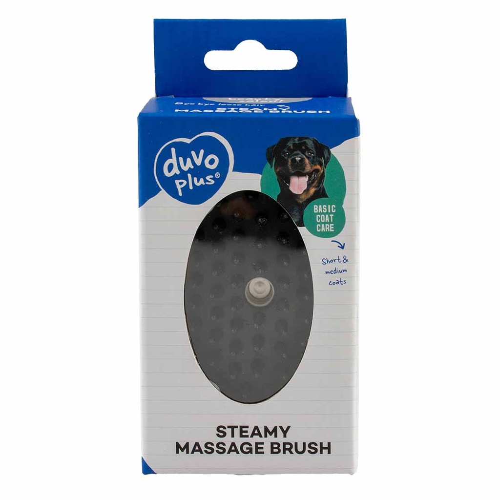 # Stoom- en massageborstel 12x6,5x5cm zwart