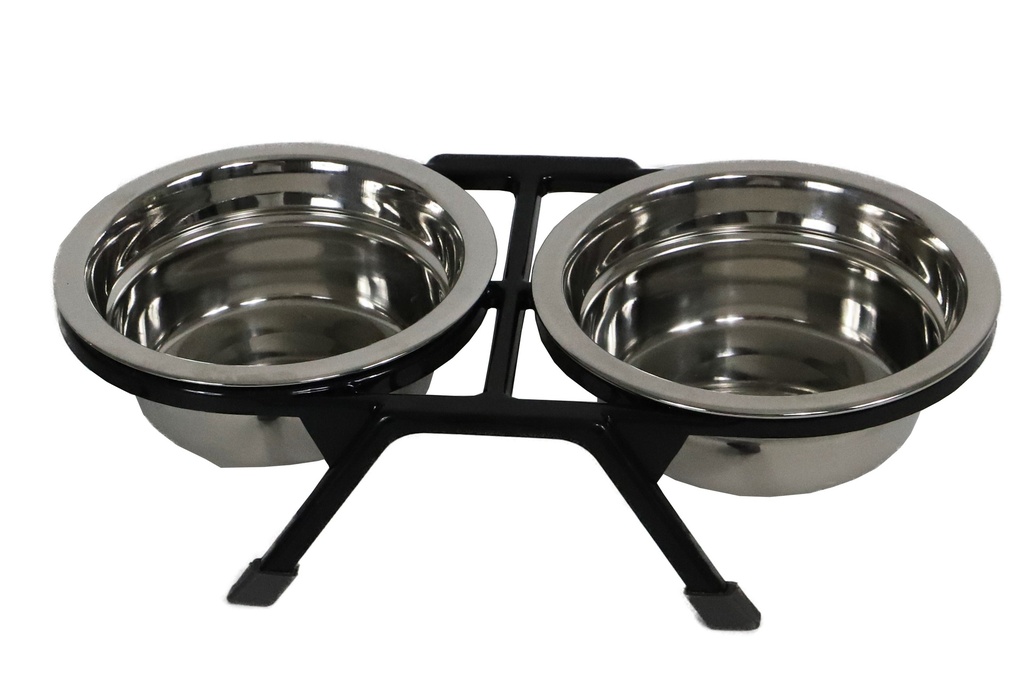 [020 7133] DINNERSET PL.+2 RVS BAKKEN ZWART 11,5CM