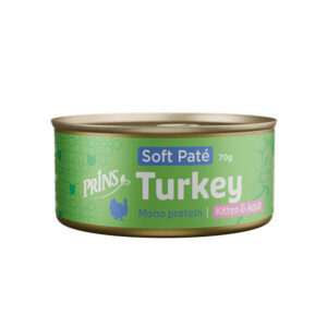 [35663] Prins Wet Food Cat soft paté mono kalkoen 70gr kitten + adult