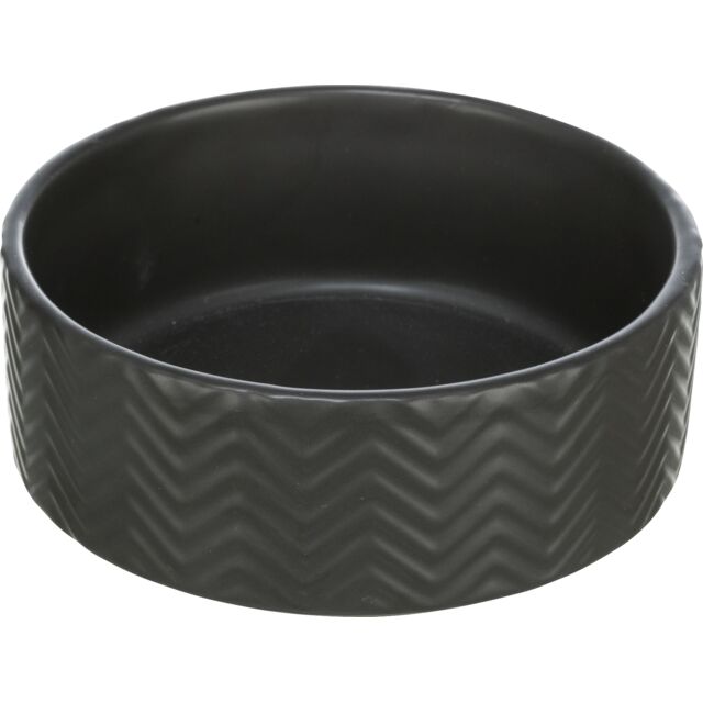 Voer/waterbak, keramiek, 0,4 l/ø 13 cm, zwart