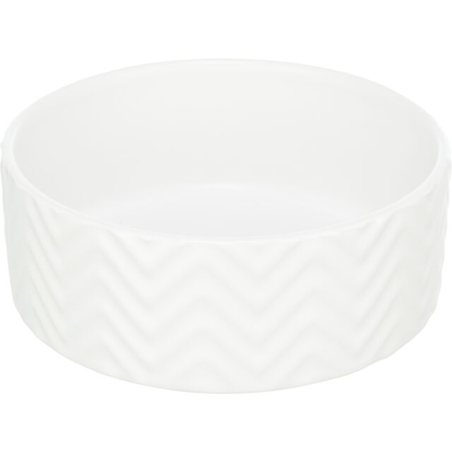 Voer/waterbak, keramiek, 1,6 l/ø 20 cm, wit