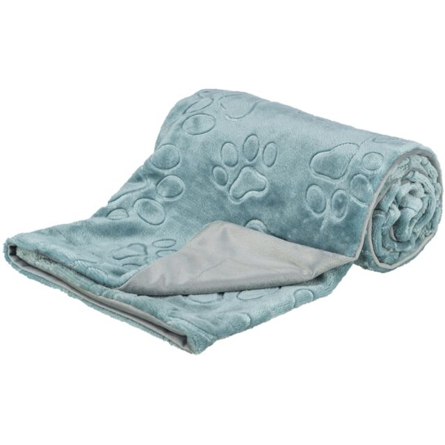 [376003] Deken Barry, softpluche, 70 × 50 cm, blauw/grijs