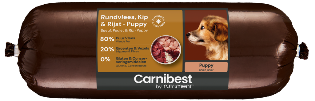 [94005] Carnibest Rundvlees, Kip & Rijst Puppy 500gr