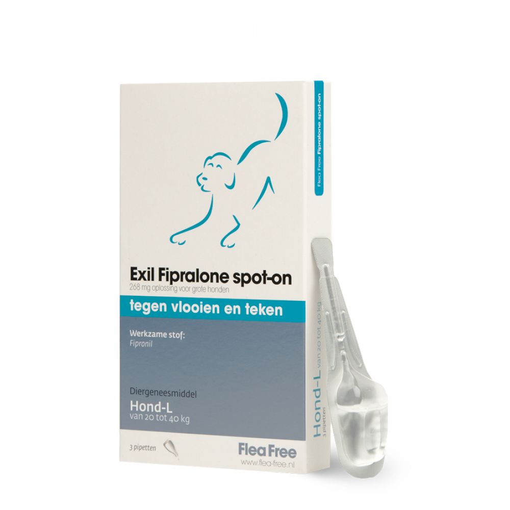 [E893                ] Exil Flea Free Fiproline Spot-on Hond M 3pipet