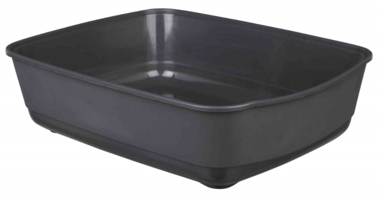 [40184] Kattenbak Classic, 36 × 13 × 46 cm, donkergrijs-wit