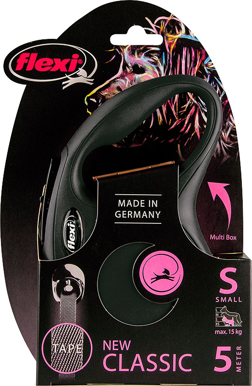 Flexi classic tape S zwart 5 meter