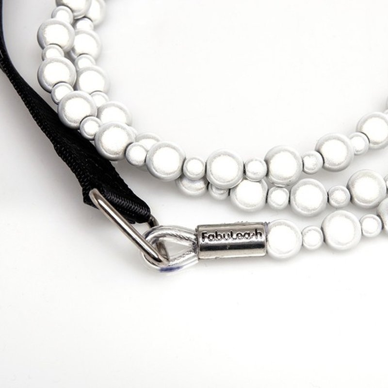 Hondenlijn Fabuleash lumibeads wit