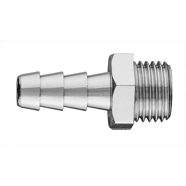 [12-615] Nippel met slang verbindstuk 6mm 1/4' buitendraad, 0-16 Bar, CE