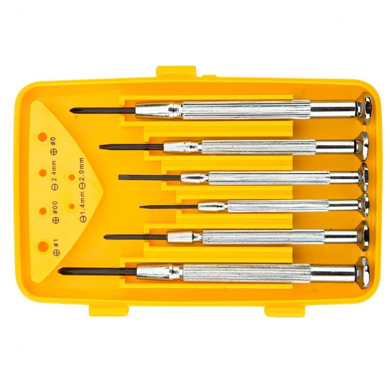 Precisie Schroevendraaierset 6 Delig Extra Gehard, CrV Staal