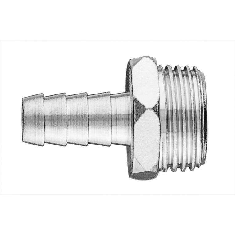 Nippel met slang verbindstuk 10mm 1/2' buitendraad, 0-16 Bar, CE