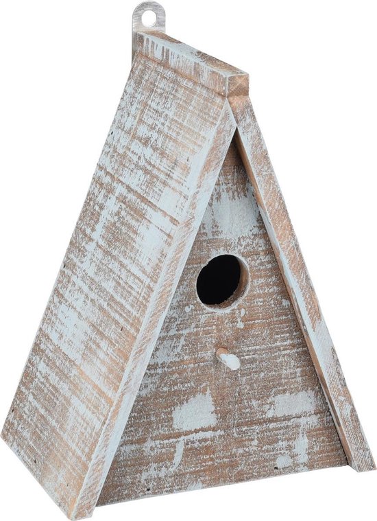 [110295] # NESTKASTJE GIES HOUT BLAUW/BRUIN 16,5x11x21CM