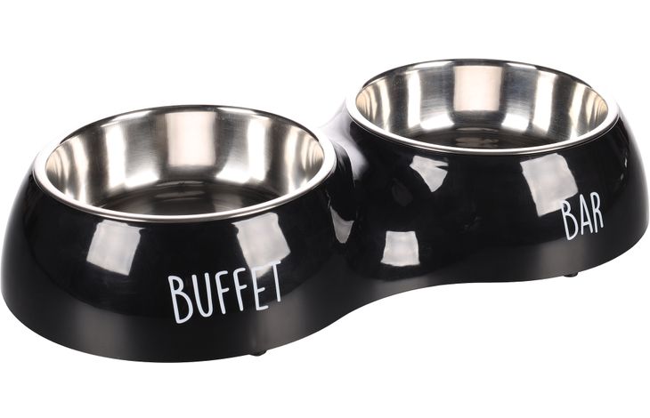 [BR_203497] # Eetpot divar duo dinner met print bar-buffet zwart L 17 xm 2x900 ml