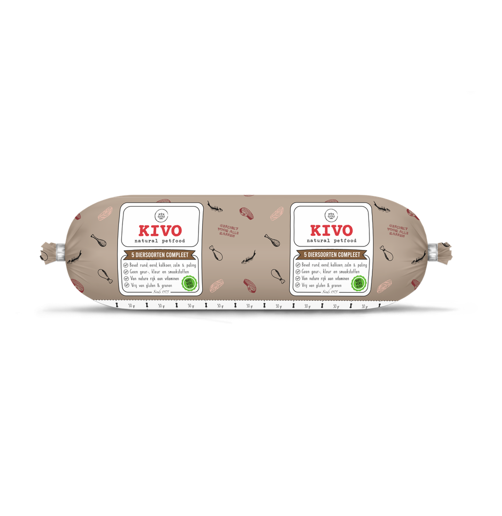 [6021] KIVO 5 diersoorten compleet 500 gram