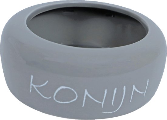 [020 3252] Konijn Eetbak Steen Anti Mors Grijs 13cm