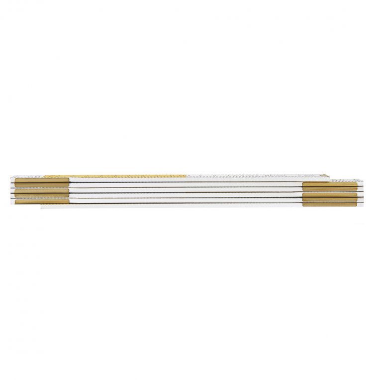 Duimstok 1 mtr Nylon Gecoat, Wit/ge