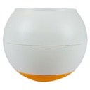 Anti schrok eetbal L - 17x16x17cm wit/oranje