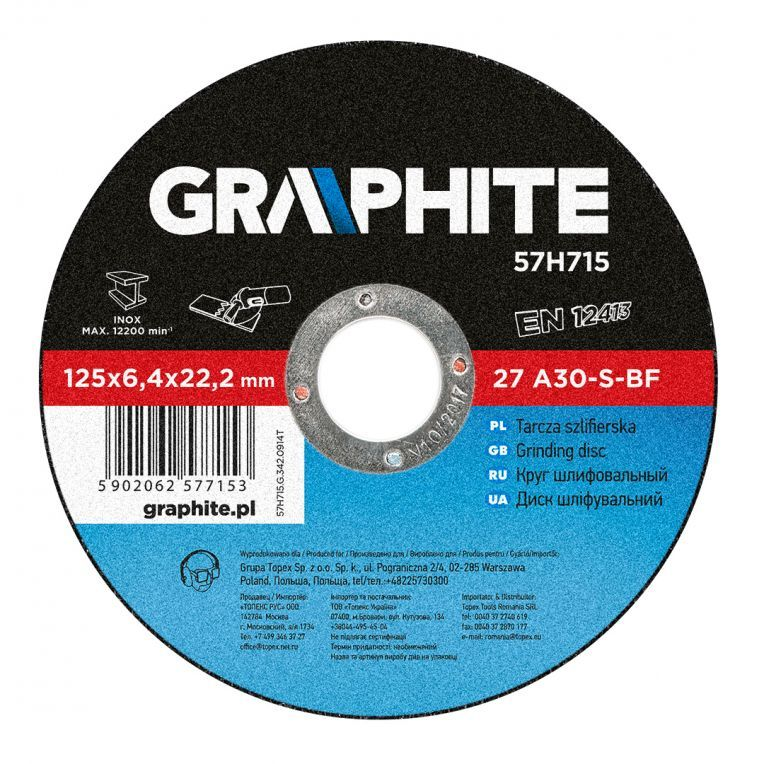 [BR_215087] # Afbraamschijf 125x22x6,4mm Metaal