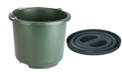 Emmer stal bouw stabiel  kunststof groen 12ltr